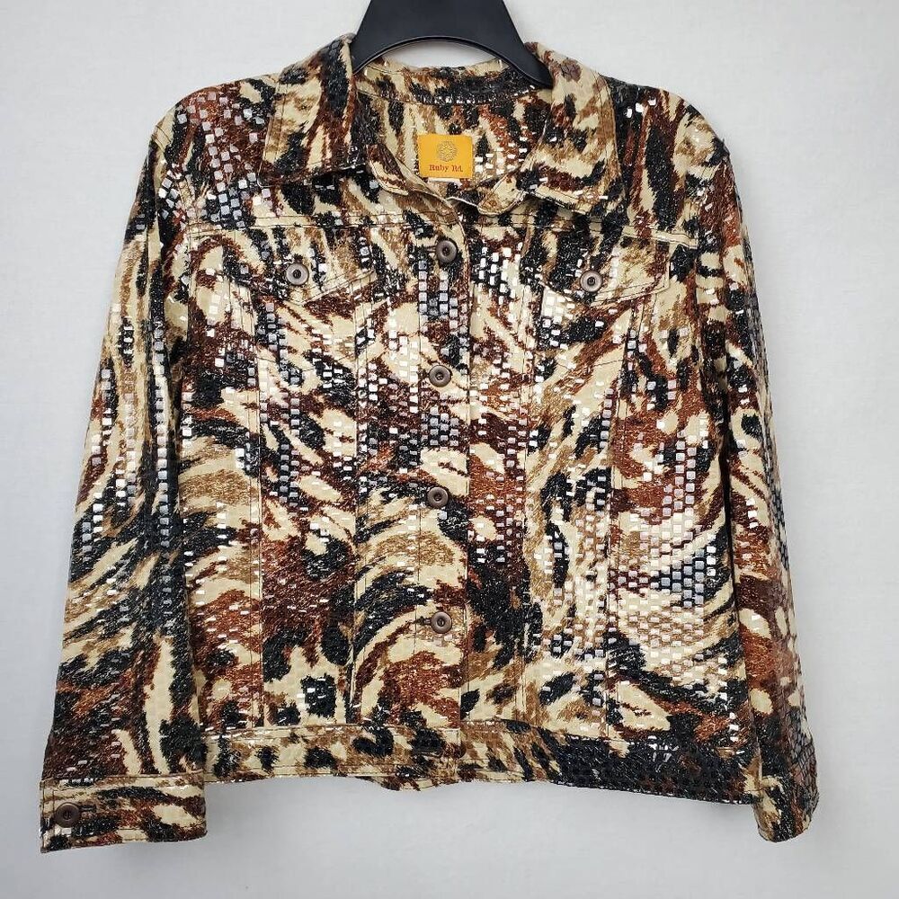 Ruby Rd. Small animal print Jacket